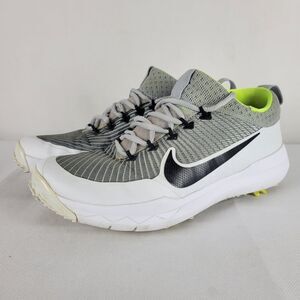 NIKE FI PREMIERE Golf Shoes Mens 9.5 Metallic Silver White Volt Soft Spike
